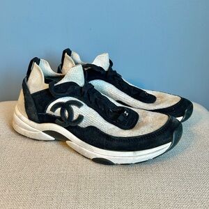 Chanel Knit Suede CC Sneakers